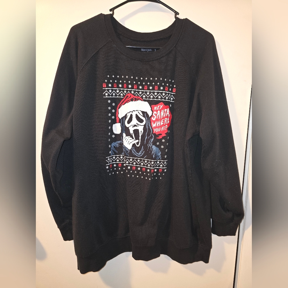 Torrid Ghostface Black Graphic Holiday Crewneck Sweater - Size 2